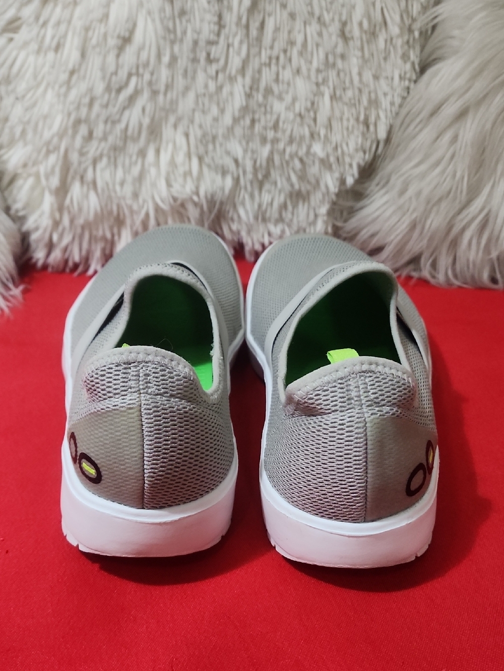 Oofos Women's OOMG Casual Shoes - White/GraySlip-On - Picture 4 of 9